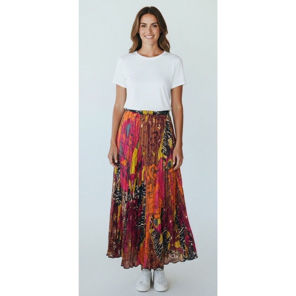 Soft Surroundings NEW Whimsical Festival Hippie Maxi Skirt Colorful Medium